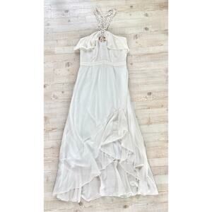 Leifsdottir Anthropologie Ardastra Gauze Shell Collar Maxi‎ Dress | White 10